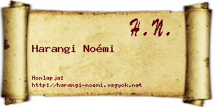 Harangi Noémi névjegykártya